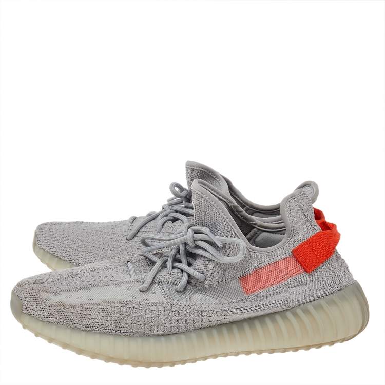 Pre Owned Yeezy x adidas Grey Mesh Boost 350 V2 Tail Light Low Top Sneakers Size 45 1/3