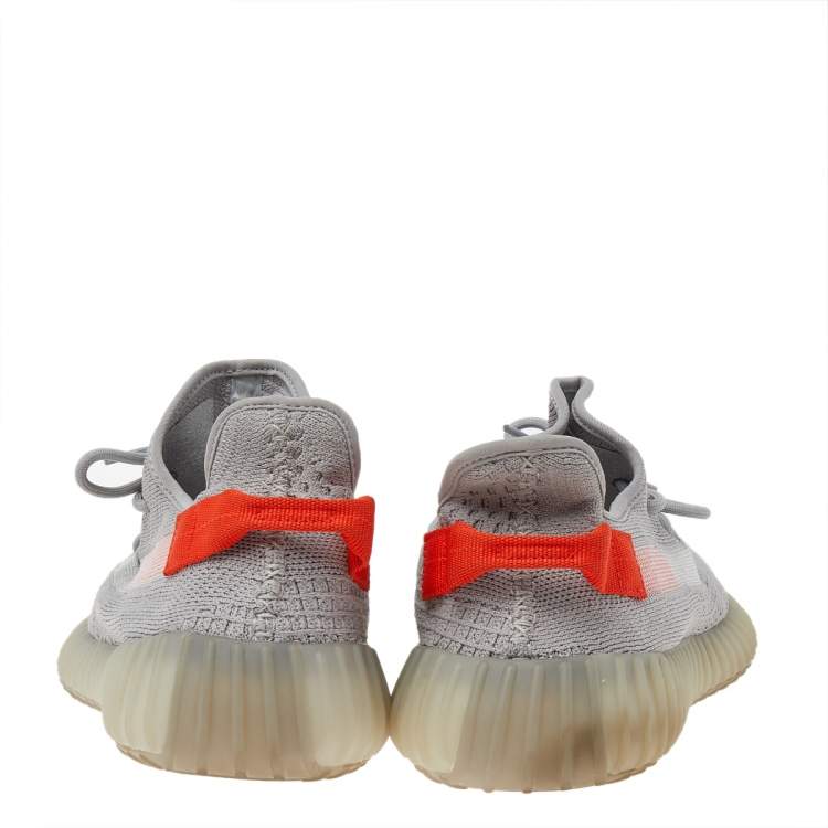 Pre Owned Yeezy x adidas Grey Mesh Boost 350 V2 Tail Light Low Top Sneakers Size 45 1/3