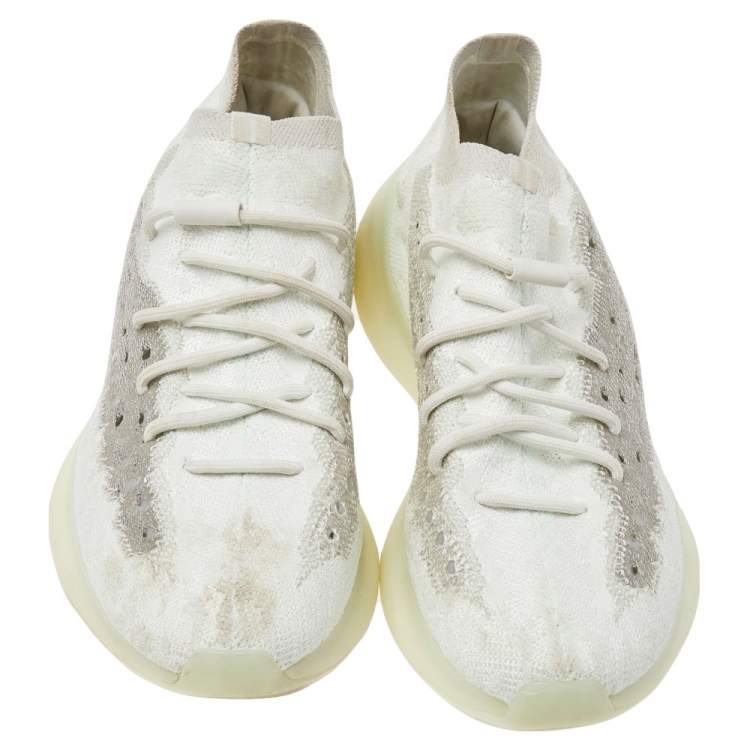 Pre Owned Yeezy x adidas Mint Green/Grey Knit Fabric Boost 380 Calcite Glow Sneakers Size 44 2/3