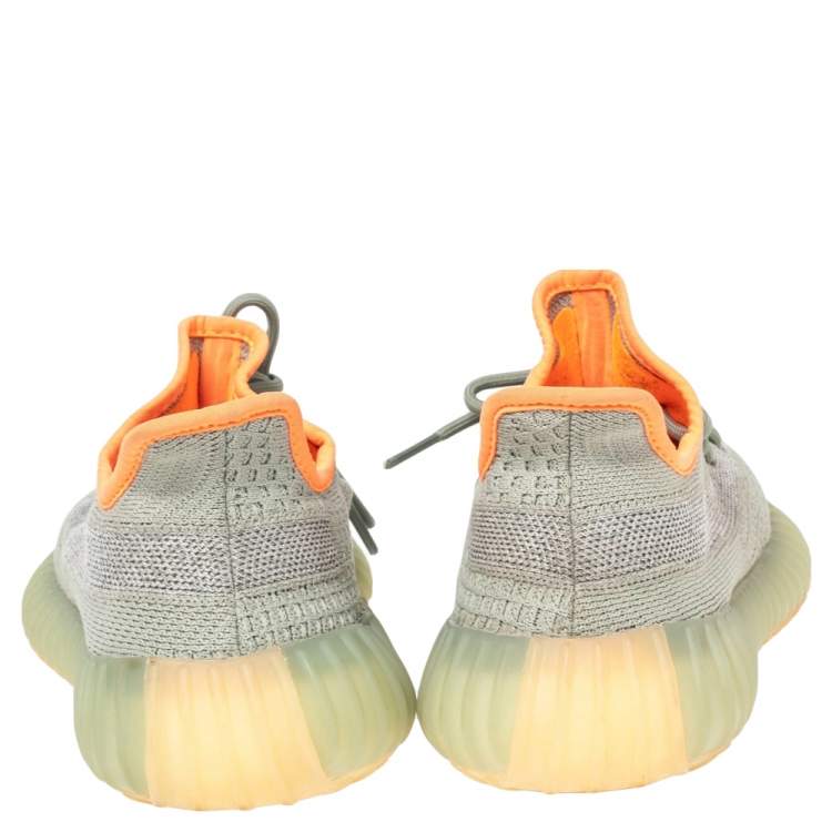 Pre Owned Yeezy x Adidas Green/Grey Knit Fabric Boost 350 V2 Desert Sage Sneakers Size 40 2/3