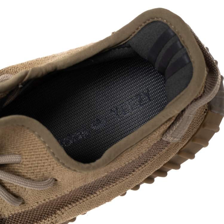 Pre Owned Yeezy x adidas Brown Knit Fabric Boost 350 V2 Earth Sneakers Size 41 1/3
