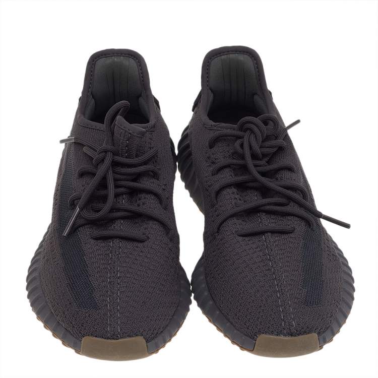 Pre Owned Yeezy x adidas Black Knit Fabric Boost 350 V2 Cinder Low Top Sneakers Size 46