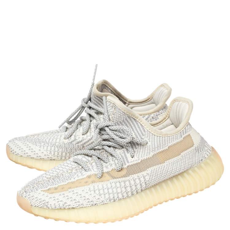 مملوكة مسبقًا Yeezy x Adidas Grey Knit Fabric Boost 350 V2 Lundmark Sneakers Size 38