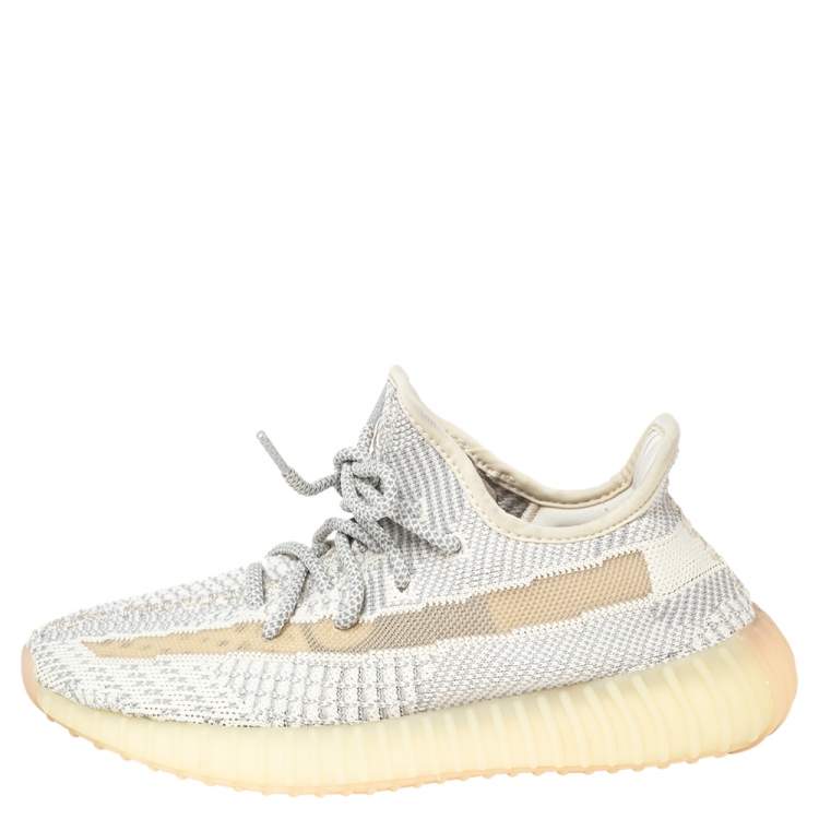 مملوكة مسبقًا Yeezy x Adidas Grey Knit Fabric Boost 350 V2 Lundmark Sneakers Size 38