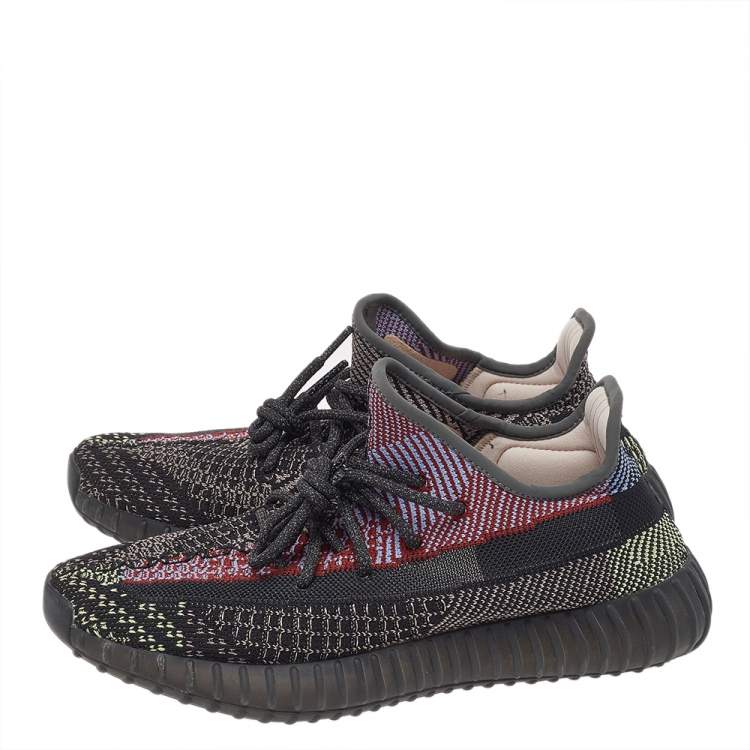 Pre Owned Yeezy x adidas Multicolor Knit Fabric Boost 350 V2 Yecheil (Non Reflective) Low Top Sneakers Size 42 2/3