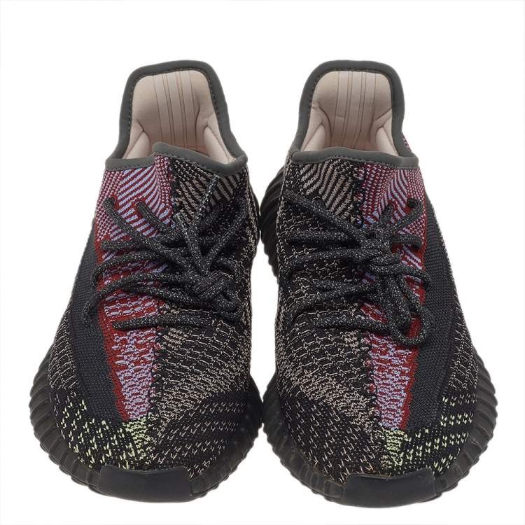 Pre Owned Yeezy x adidas Multicolor Knit Fabric Boost 350 V2 Yecheil (Non Reflective) Low Top Sneakers Size 42 2/3
