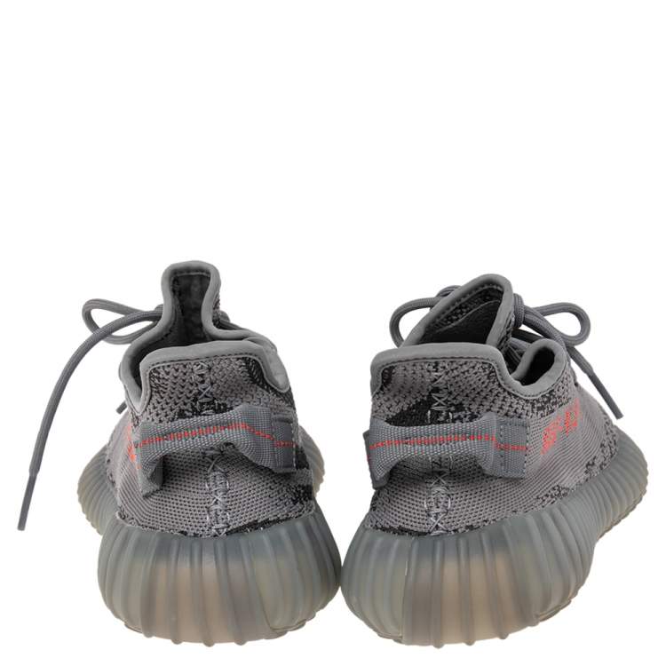 Pre Owned Yeezy x Adidas Grey Cotton Knit Boost 350 V2 Beluga Sneakers Size 42.5