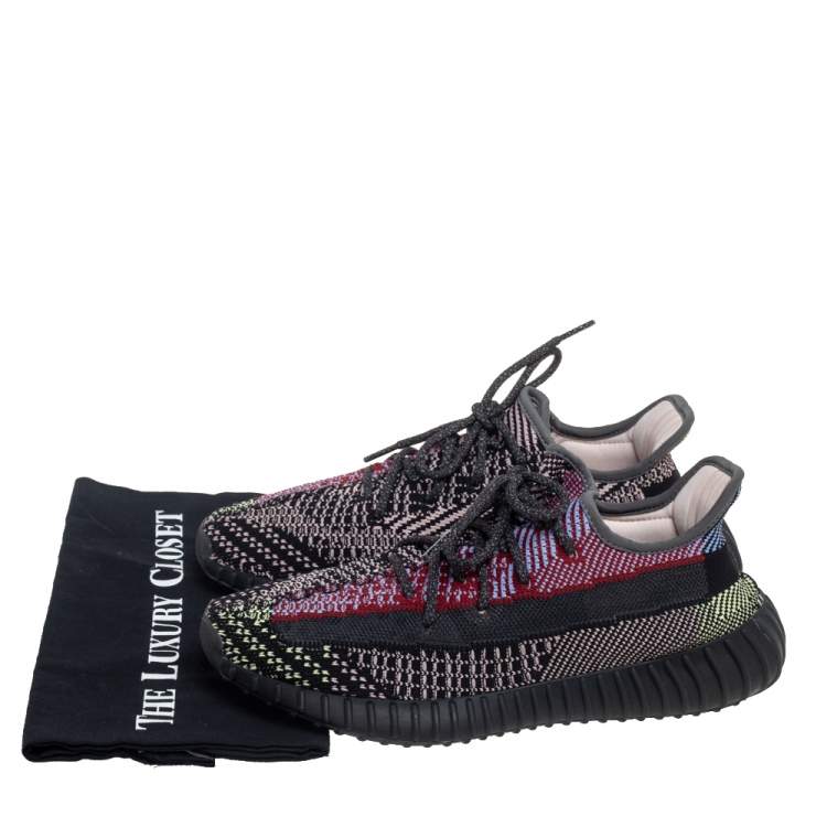 Pre Owned Yeezy x Adidas Multicolor Knit Fabric Boost 350 V2 Yecheil Sneakers Size 43 2/3