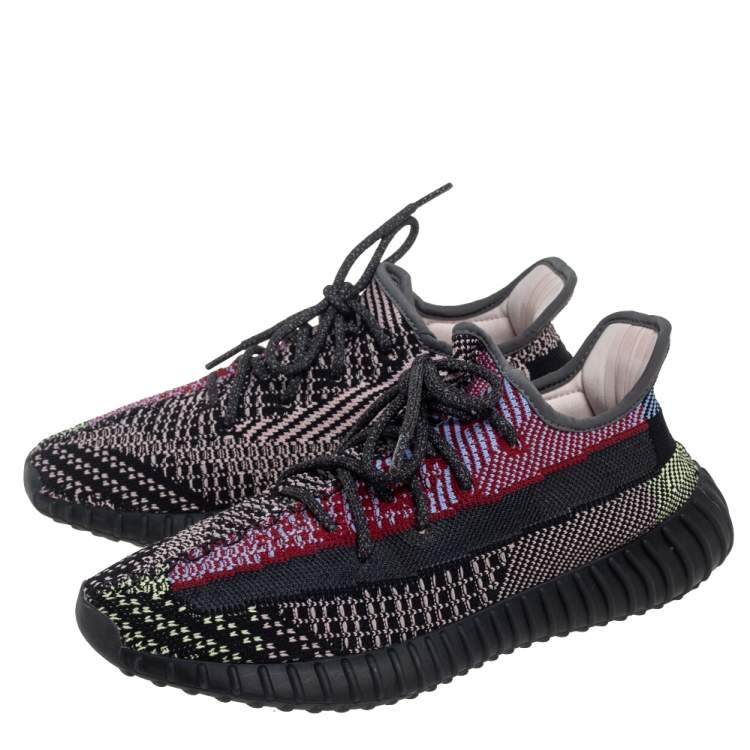 Pre Owned Yeezy x Adidas Multicolor Knit Fabric Boost 350 V2 Yecheil Sneakers Size 43 2/3