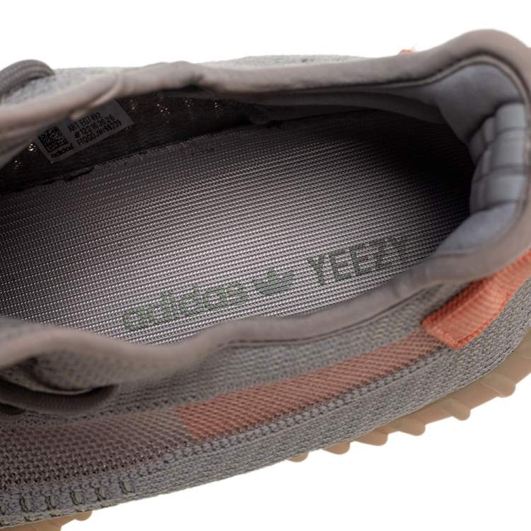 Pre Owned Yeezy x Adidas Grey Knit Fabric Boost 350 V2  Sneakers Size 46.5