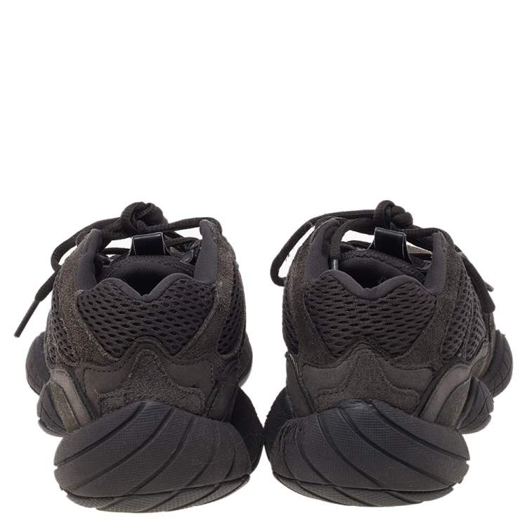 مملوكة مسبقًا Yeezy x adidas Utility Black Suede And Mesh Yeezy 500 Low Top Sneakers Size 38 2/3