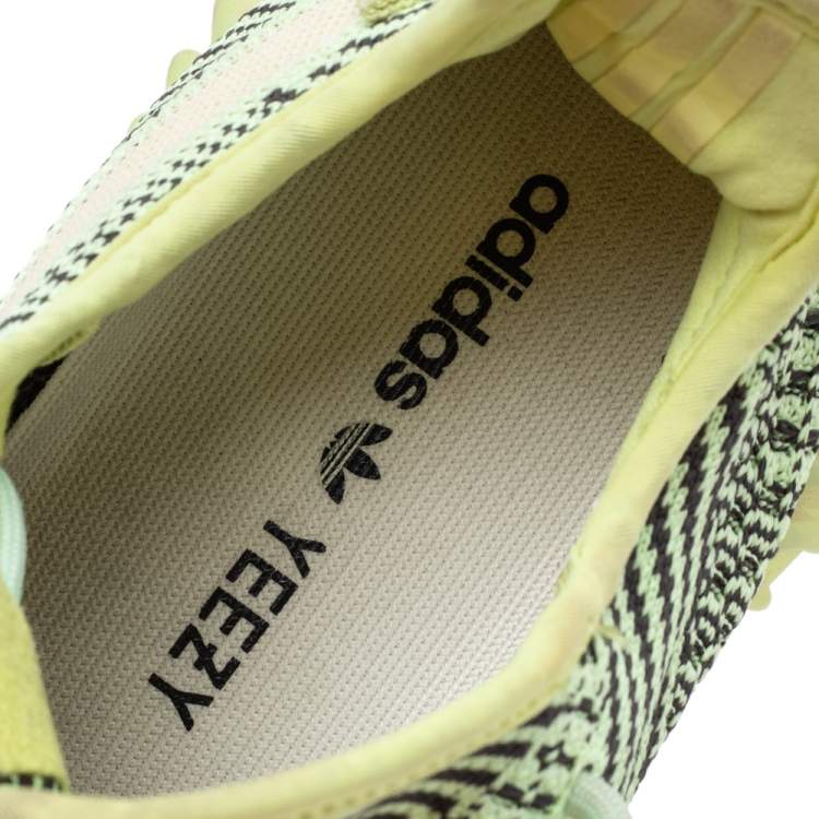 Pre Owned Yeezy x adidas Green/Black Knit Fabric Boost 350 V2 Yeezreel Low Top Sneakers Size 40 2/3