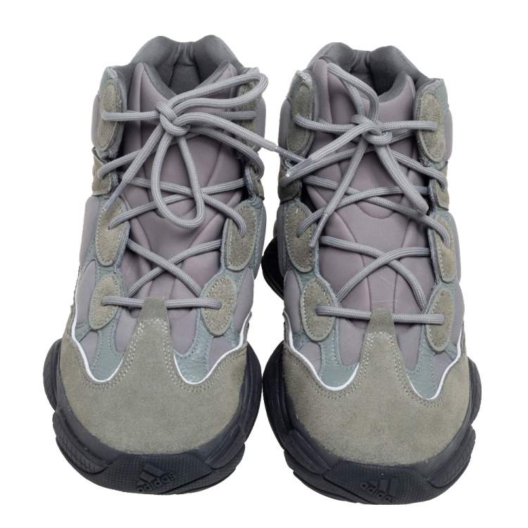 مملوكة مسبقًا Yeezy x Adidas Grey Suede and Neoprene Yeezy 500 Mist Slate High Sneakers Size 46