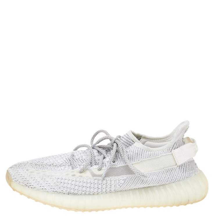 Yeezy x Adidas White/Green Knit Fabric Boost 350 V2 Cloud White Non  Reflective Sneakers Size 38 2/3 Yeezy x Adidas | The Luxury Closet