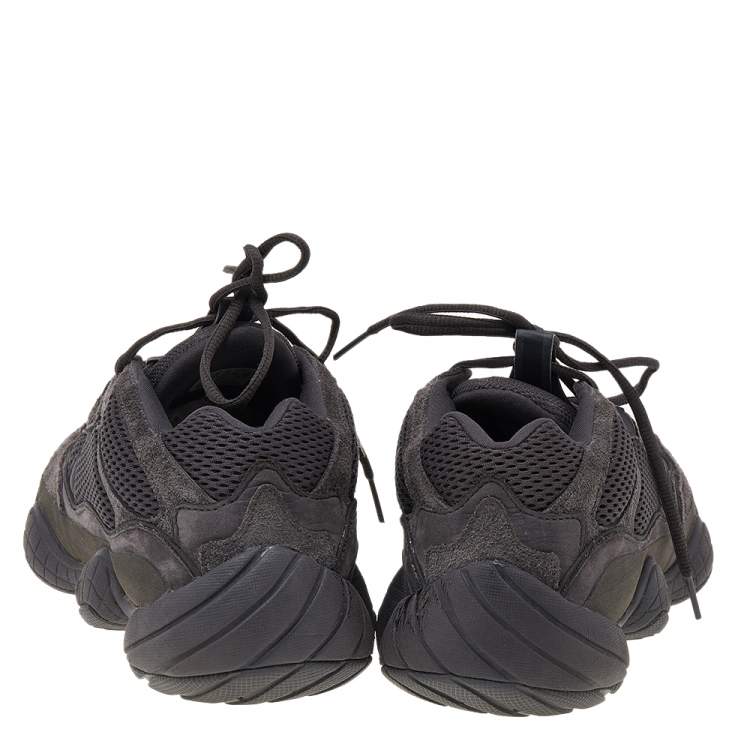 Pre Owned Yeezy x Adidas Black Mesh And Suede 500 Utility Sneakers Size 46 2/3