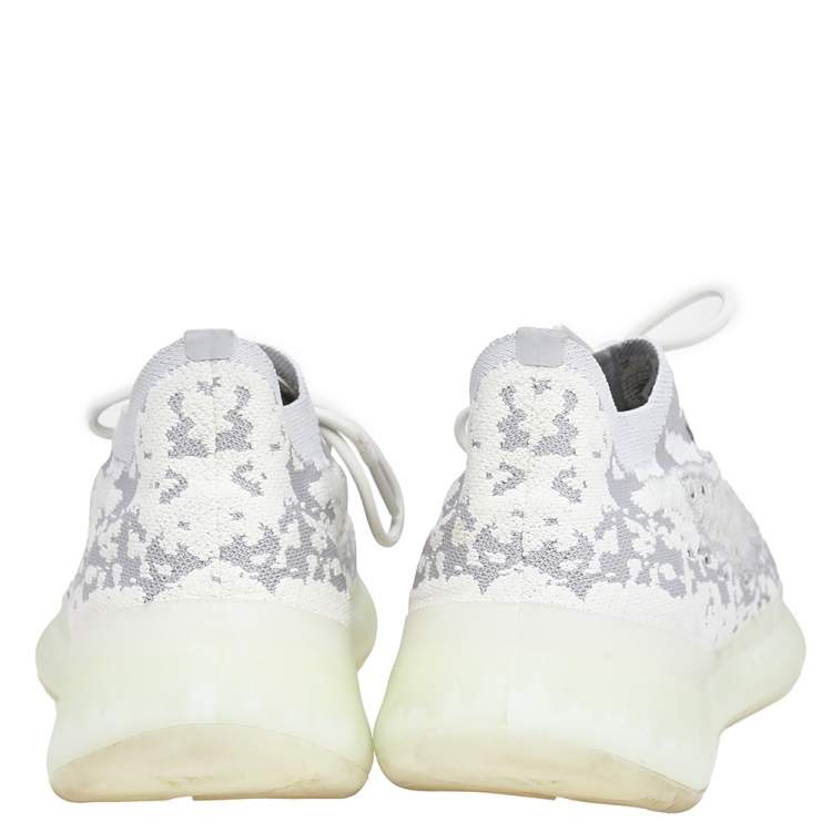 Pre Owned Yeezy x adidas White/Grey Knit Fabric Boost 380 Alien Sneakers Size 46 2/3