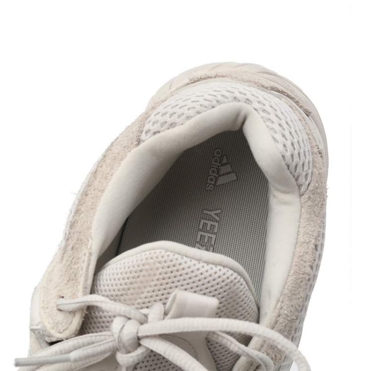 Pre Owned adidas Yeezy Beige/White Mesh And Suede 500 Bone Sneakers Size 46.5