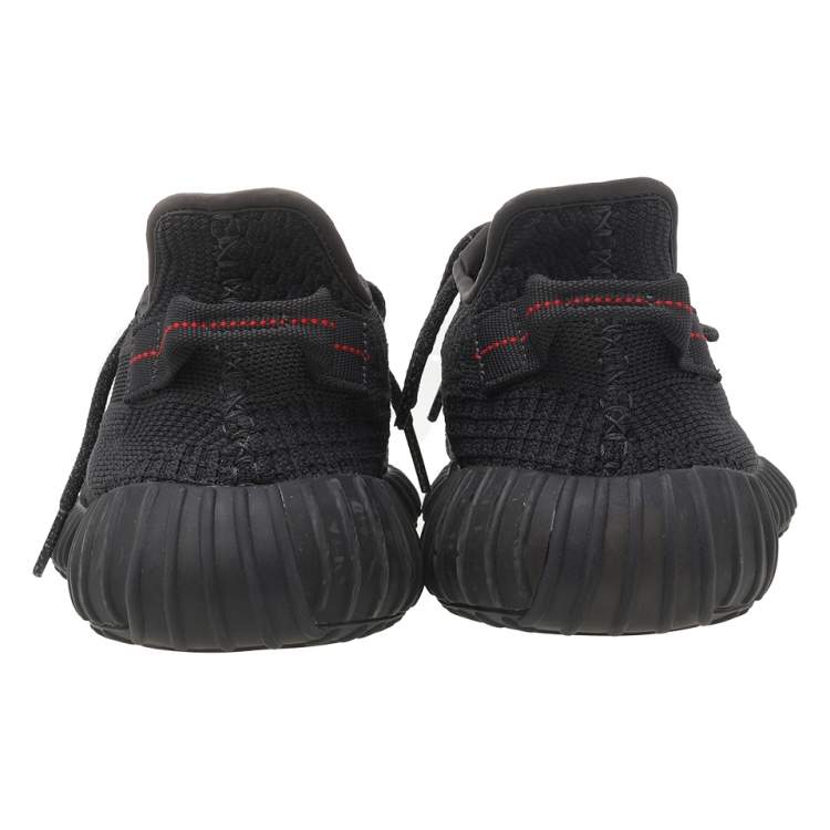 Pre Owned Yeezy x Adidas Black Knit Fabric Boost 350 V2 Low Top Sneakers Size 46 2/3