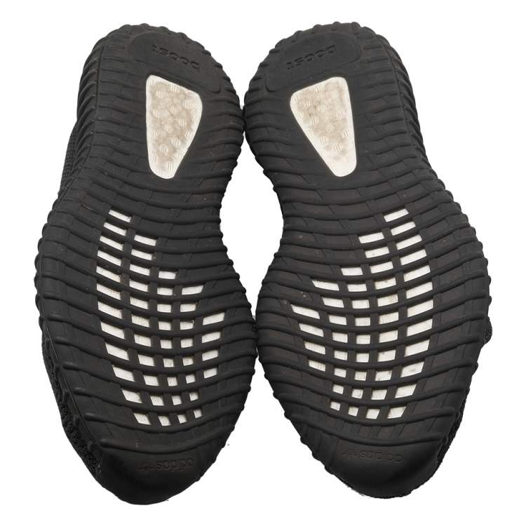 Pre Owned Yeezy x Adidas Black Knit Fabric Boost 350 V2 Low Top Sneakers Size 46 2/3