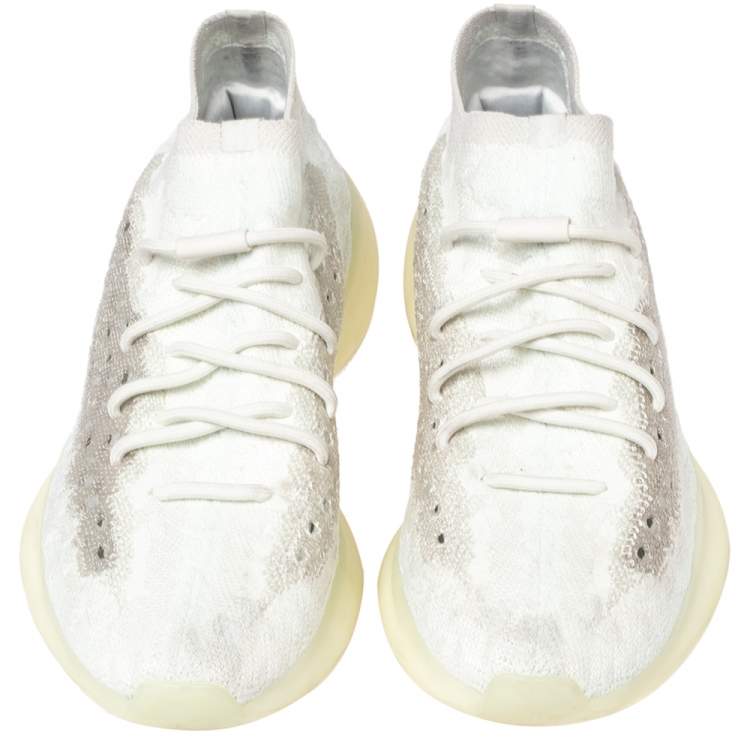 Pre Owned Yeezy x adidas Mint Green/Grey Knit Fabric Boost 380 Calcite Glow Sneakers Size 44 2/3