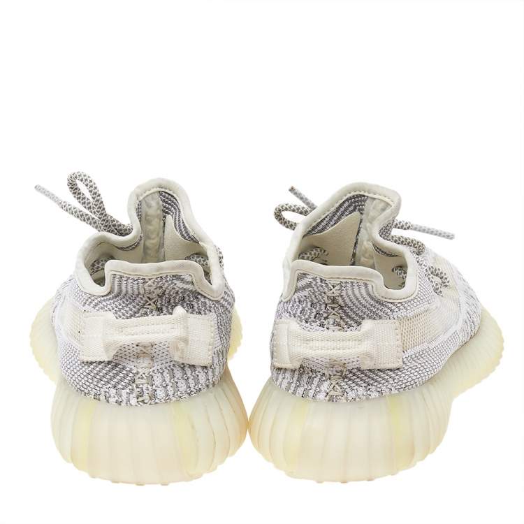 Pre Owned Yeezy x Adidas Grey Knit Fabric Boost 350 V2 Low Top Sneakers Size 37.5