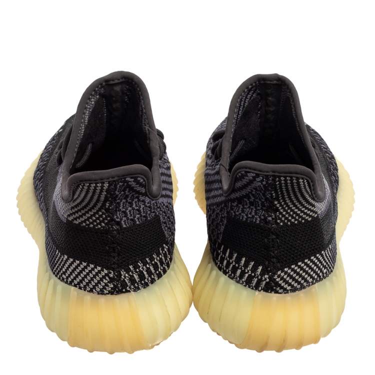 Pre Owned Yeezy x Adidas Black/Blue Knit Fabric Boost 350 V2 Asriel Sneakers Size 39 1/3