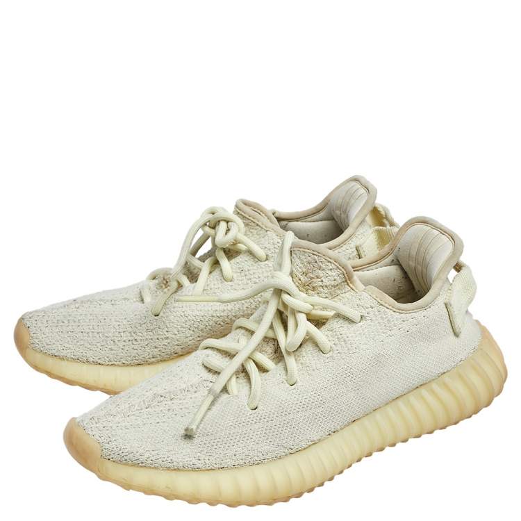 Pre Owned Yeezy x adidas Butter Knit Fabric Boost 350 V2 Non-Reflective Sneakers Size 37 1/3