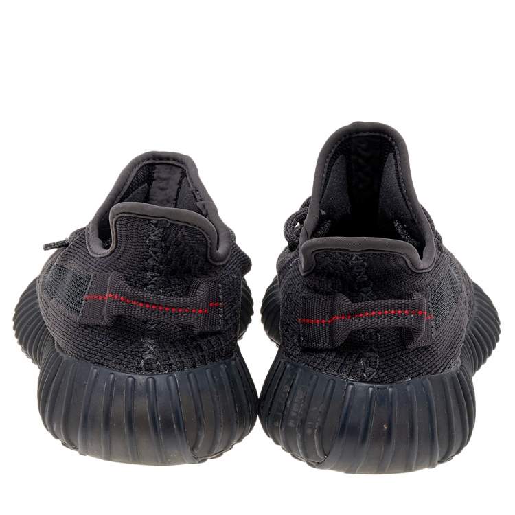 مملوكة مسبقًا Yeezy x Adidas Black Knit Fabric Boost 350 V2 Static Non Reflective Sneakers Size 40 2/3