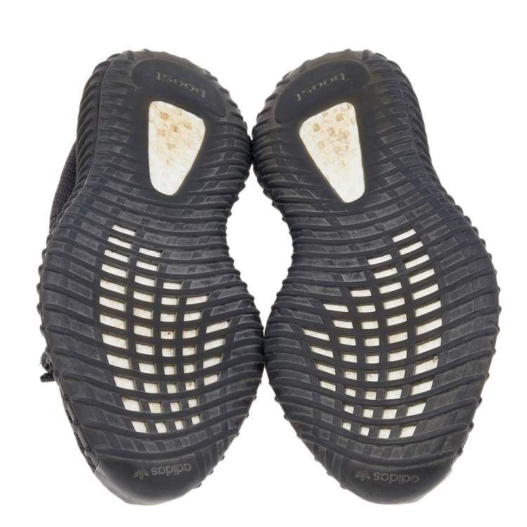 مملوكة مسبقًا Yeezy x Adidas Black Knit Fabric Boost 350 V2 Static Non Reflective Sneakers Size 40 2/3