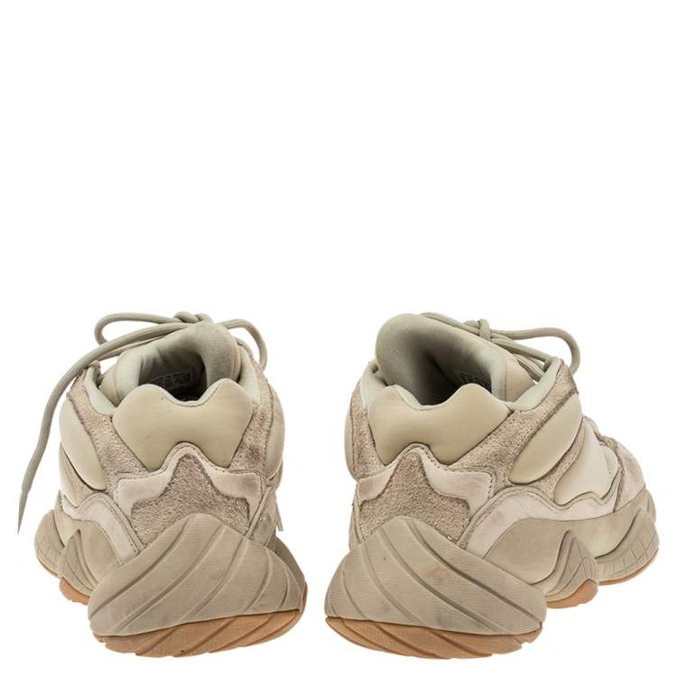 Pre Owned Yeezy x Adidas Green Neoprene and Suede Yeezy 500 Stone Sneakers Size 42 2/3 