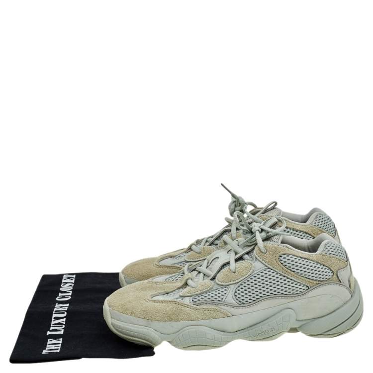 Pre Owned Yeezy x Adidas Grey Mesh And Suede 500 Salt Sneakers Size 42 2/3
