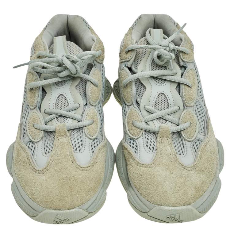 Pre Owned Yeezy x Adidas Grey Mesh And Suede 500 Salt Sneakers Size 42 2/3