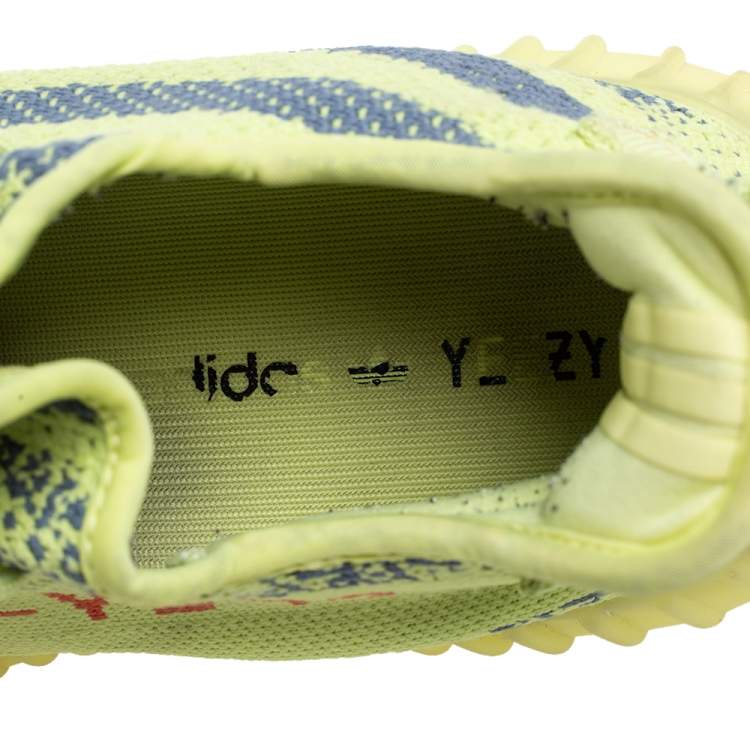 Pre Owned Yeezy x Adidas Green Cotton Knit Semi Frozen Boost 350 V2 Sneakers Size 44 2/3