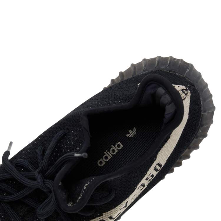 مملوكة مسبقًا Yeezy x Adidas Core Black/White Knit Fabric Boost 350 V2 Low Top Sneakers Size 42