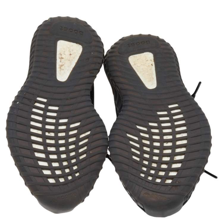 مملوكة مسبقًا Yeezy x Adidas Core Black/White Knit Fabric Boost 350 V2 Low Top Sneakers Size 42
