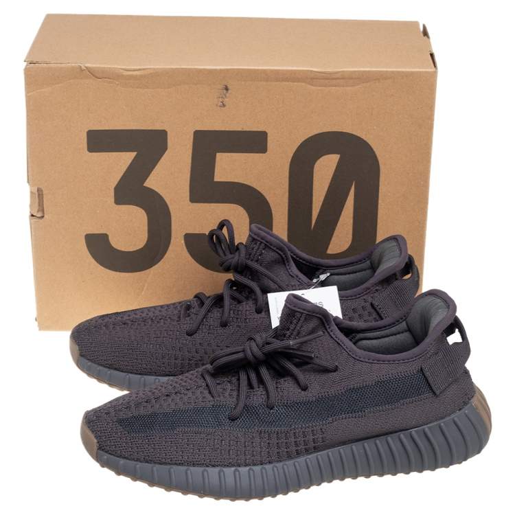 Pre Owned Yeezy x Addidas Black Knit Fabric Boost 350 V2 Sneakers Size 42