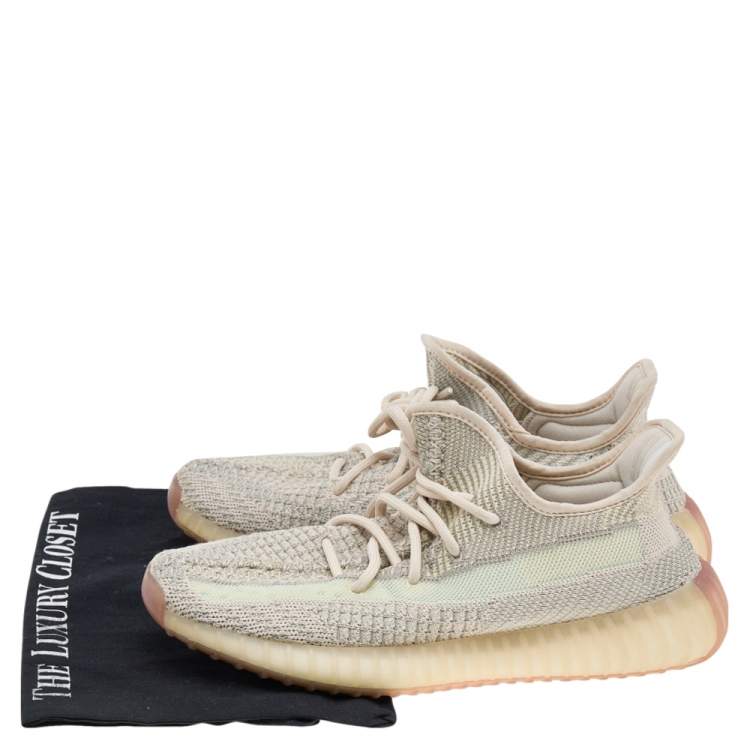 Pre Owned Yeezy x Adidas Multicolor Knit Fabric Boost 350 V2 Citrin Sneakers Size 40 2/3