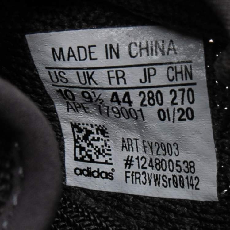 Pre Owned Yeezy x Adidas Black Cotton Knit Boost 350 V2 Sneakers Size 44