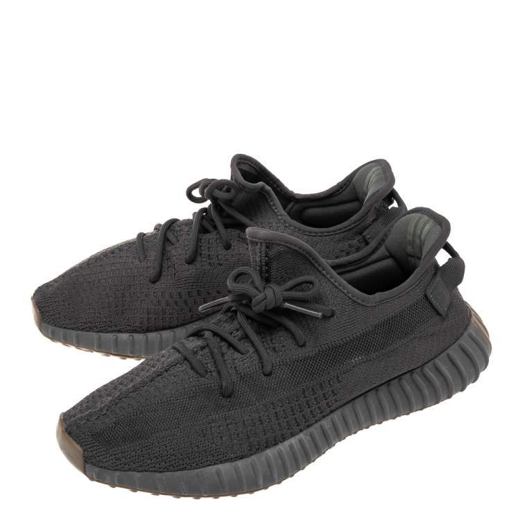 Pre Owned Yeezy x Adidas Black Cotton Knit Boost 350 V2 Sneakers Size 44