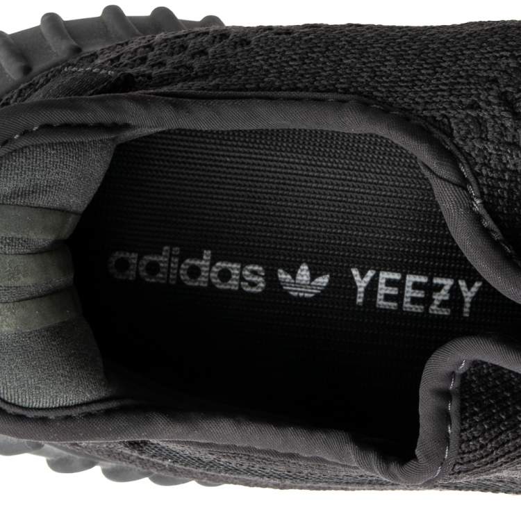 Pre Owned Yeezy x Adidas Black Cotton Knit Boost 350 V2 Sneakers Size 44