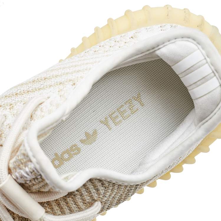 Pre Owned Yeezy x adidas Multicolor Knit Fabric Boost 350 V2 Natural Sneakers Size 38