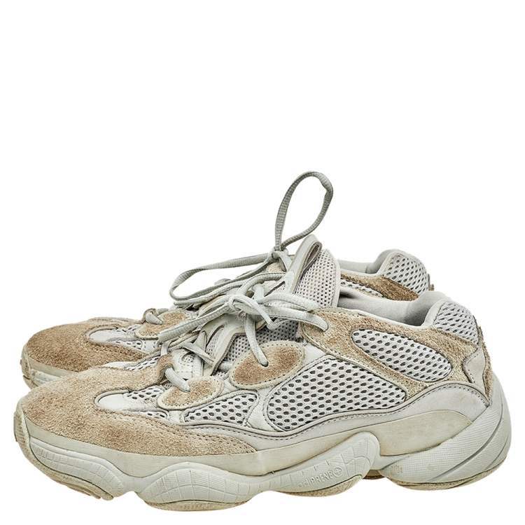 Pre Owned Yeezy x Adidas Grey Mesh and Suede 500 Salt Sneakers Size 40