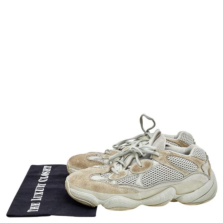 Pre Owned Yeezy x Adidas Grey Mesh and Suede 500 Salt Sneakers Size 40