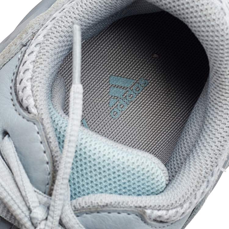Pre Owned Yeezy x Adidas Grey/Blue Mesh, Leather, And Suede Boost 700 Inertia Sneakers Size 40 2/3