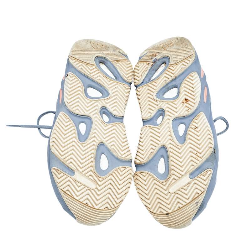 Pre Owned Yeezy x Adidas Grey/Blue Mesh, Leather, And Suede Boost 700 Inertia Sneakers Size 40 2/3