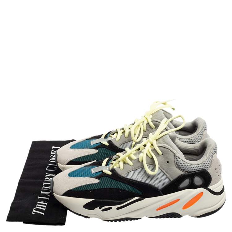 Pre Owned Adidas X Yeezy Multicolor Suede, Mesh and Leather Boost 700 Wave Runner Sneakers Size 44