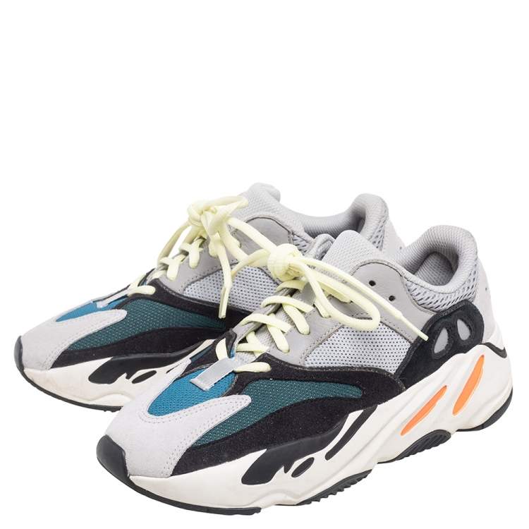 Pre Owned Adidas X Yeezy Multicolor Suede, Leather and Mesh Boost 700 Wave Runner Sneakers Size 39.5