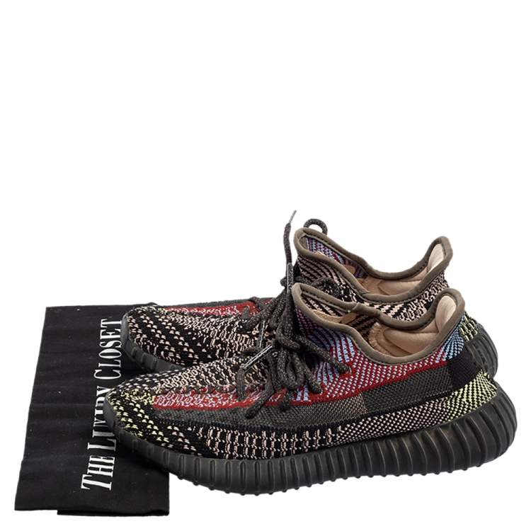 Pre Owned Yeezy x Adidas Multicolor Knit Fabric Boost 350 V2 Yecheil (Non-Reflective) Sneakers Size 38.5