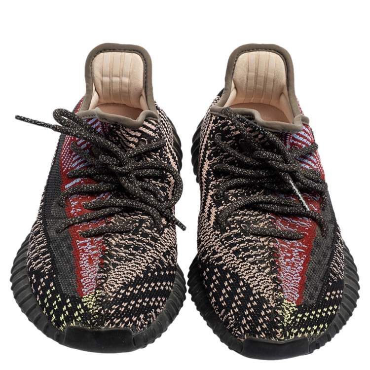 Pre Owned Yeezy x Adidas Multicolor Knit Fabric Boost 350 V2 Yecheil (Non-Reflective) Sneakers Size 38.5