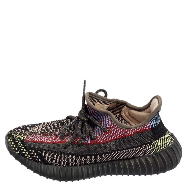 Pre Owned Yeezy x Adidas Multicolor Knit Fabric Boost 350 V2 Yecheil (Non-Reflective) Sneakers Size 38.5